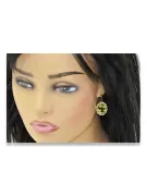 Estilo vintage Pendientes Peridoto amarillo Oro amarillo de 14 quilates vec007y